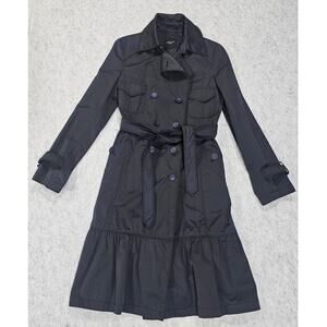 Max Mara Ruffle Hem Trench Coat, Weekend Edition, Womens Sz 8, Excellent Cond